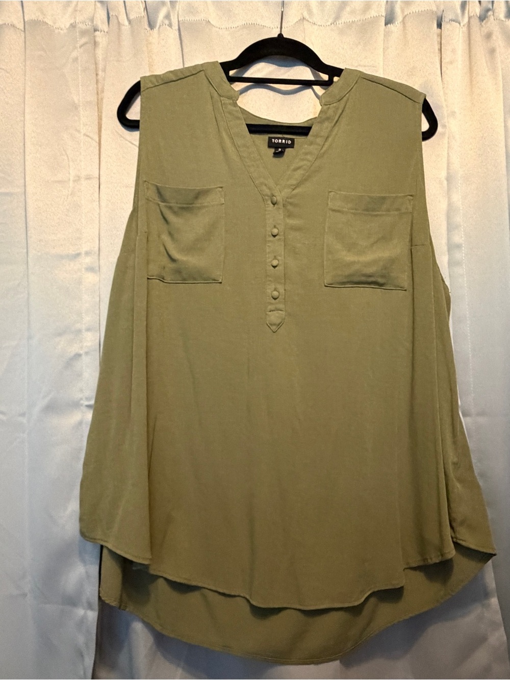 torrid Olive Green Sleeveless Henley Tunic